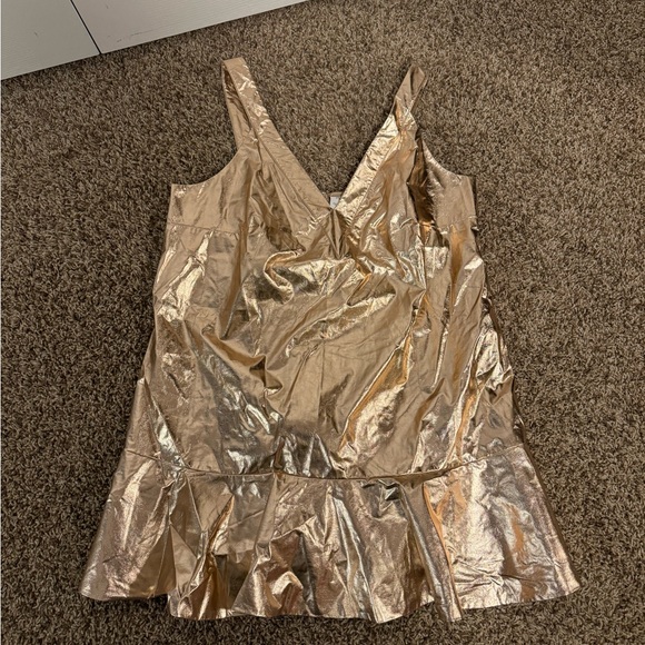 NWT Mare Mare x Anthropologie Metallic V-neck Dress sz 1X - Picture 8 of 11